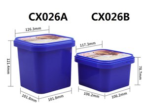 Contenedor con tapa y cuchara de plástico IML de 1200ml, CX026