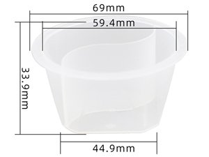 Contenedor IML de 70ml, CX075 (dividido con 2 porciones)