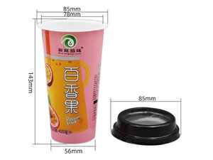 Vaso con tapa IML de 420ml, CX012